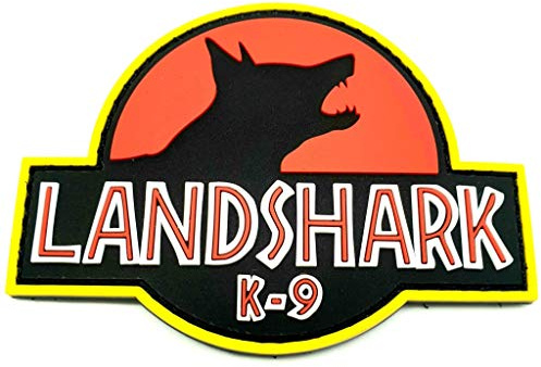 Polizeimemesshop Landshark K9 Jurassic Rubberpatch mit Klett - PVC - Gummi - Polizei - Hundeführer - Polizeihund