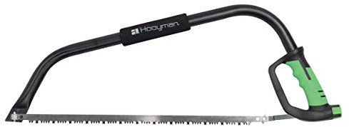 Hooyman Bow Saw with Heavy Duty Construction, Ergonomic No-Slip H-Grip Handle, Impulse-Hardened Teeth, SK5 Steel Blade, and Blade Tension Knob for Land Management, Yard Work, Gardening, and Outdoors