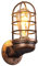 TWSXTE Retro Wandleuchte Vintage Industrie Beleuchtung Rustikale Wandlampen Draht Metallkäfig Wandleuchte Indoor Home Retro Leuchten Leuchte (Rostfarbe) (ohne Glühbirne)