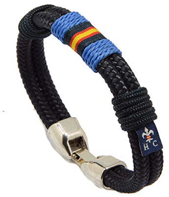 Pulsera Nautilus con bandera de España - REGALO PULSERA DE ESPAÑA (Azul, 17)