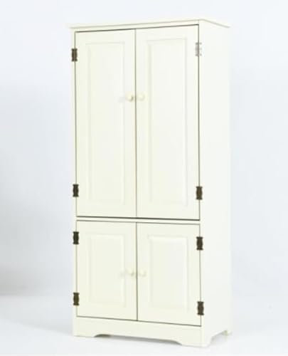 GIANTEX Armario Multifuncional de Dormitorio con 4 Puertas, Alacena de Almacenamiento para Baño,Dormitorio, Cocina, Sala de Estar y Estudio, 58,5 x 32 x 123 cm (Blanco)