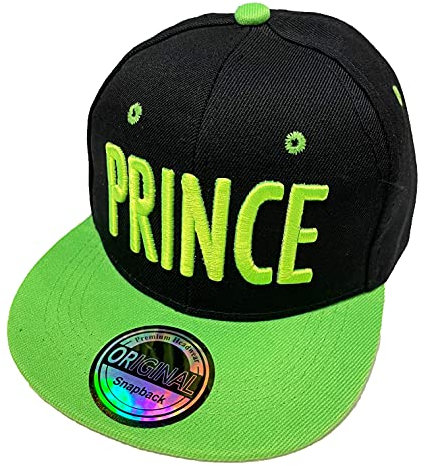 J26 Prince & Princess Brother & Sister Snapback Kinder Kids Set USA Cap Kappe Basecap Mütze Trucker Cappy Kult Partner Look Geschwister (Prince Grün)
