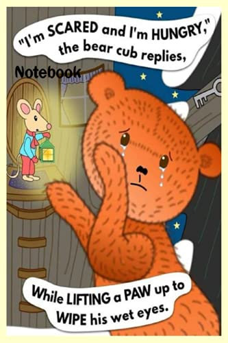 Notebook - While lifting a paw up to wipe his wet eyes: Journal_6in x 9in x 114 Pages White Paper Blank Journal with Black Cover Perfect Size