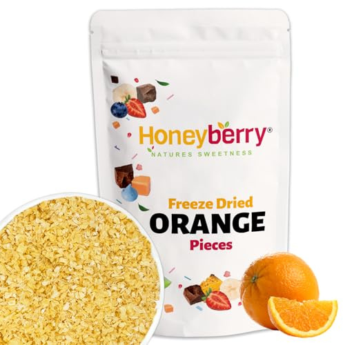 Arancia Liofilizzata a Pezzi 100g - Frutta Liofilizzata - Frutta Disidratata e Secca - Arance Disidratate ed Essiccate - Perfetta per Dolci, Decorazioni per Torte, Frullati, Yogurt, Muesli e Dessert