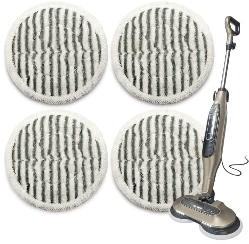 F Flammi Steam Mop Replacement Pads for Shark S7001 S7000AMZ Steam & Scrub Mop Dirt Grip Soft Scrub Washable Pads (4 Scrub)