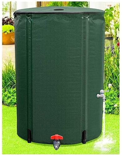 QIANMEI Regentonne Faltbar Zusammenklappbare Regenfass Wasserkollektor-Tank mit Zeckenwasser Lagerbehälter for Gartenrasen (Color : Green, Size : 1000L/120x88cm)