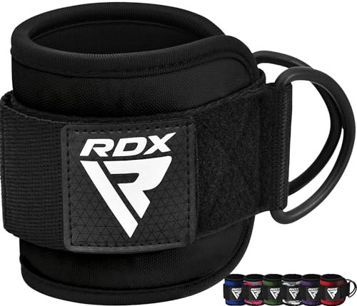 RDX Tobillera para Polea Gimnasio Entrenamiento, Tobillos Double D Ring, Muñeca Correa Gym Puños para Cable Maquinas, Fitness Deportivas Muslo la Pierna Glúteos Poleas de Elevación, Hombre Mujere