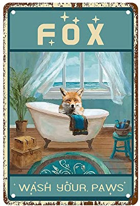 Retro blechschilder sprüche Vintage Poster Fuchs Metallschild Türschilder Blech Kunst Schilder für Hof Bar Cafe Küche Badezimmer Wand deko 20x30cm