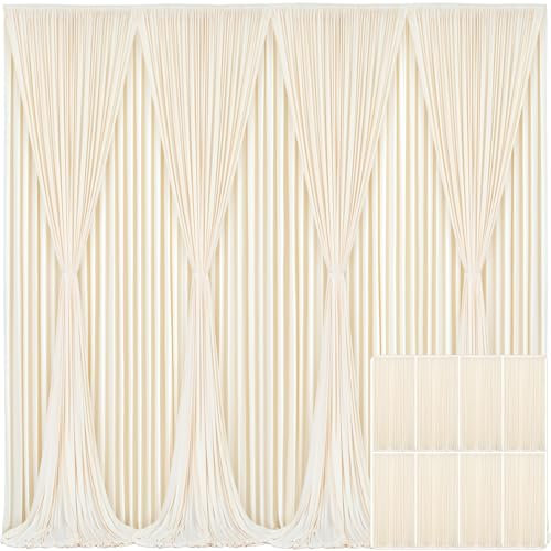 8 Paneele, Champagnerhintergrund, Vorhang für Partys, Hochzeit, Babyparty, faltenfrei, Foto-Vorhänge, Hintergrundvorhänge, Stoffdekoration für Brautparty, 12,2 m (B) x 3 m (H)