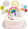 Morofme Einhorn Tortenaufsatz Tortendeko Einhorn Geburtstag Kuchen Regenbogen Happy Birthday Girlande Luftballon Kuchen Topper für Kinder Mädchen
