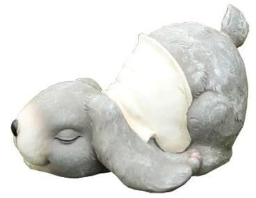 Wolfcut Schlafender Deko-Hase, Gartendekoration, Deko-Osterhase, Osterdekoration, Osterdekoration Frühling, Gartenfigur, Figur für den Außenbereich