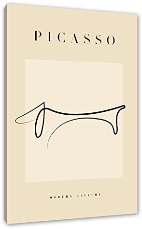 Pixxprint Picasso Art Collection - Der Hund als, Größe: 60x40cm, Leinwandbild, fertig gespannt, Wandbild, Dekoration, Kunstdruck, kein Poster