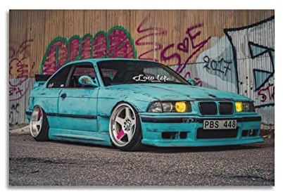 HALOUB Sportwagen-Poster für BMW E36 M3 Rennauto, dekoratives Gemälde, Leinwand, Wand- und Kunstbild, Dekoration für Familienschlafzimmer, 30 x 45 cm