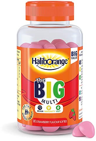 Haliborange Big Multivitamin | Vitamin A | Vitamin D | Calcium | Strawberry | 90