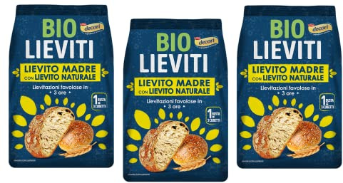 Decorì Lieviti Bio Sauerteig mit Naturhefe Bio-Hefe Beutel Pizza 3 x 105g | Lievitazione naturale e aroma intenso; geeignet für Brot, Focaccia, pane fatto in casa und, Gesamtnettogewicht 315 g