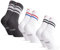 DANISH ENDURANCE Bio Baumwoll Tennissocken, Sneaker Socken, Sportsocken, Unisex, Herren & Damen, 3 & 6 Paar, Mehrfarbig (1xGrau/Weiß, 1xWeiß/Schwarz, 1xRoter/Blauer Streifen), 35-38