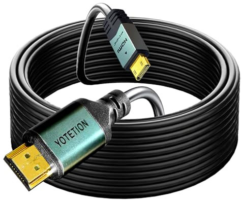 YOTETION Mini HDMI to HDMI Cable 45FT, High Speed 4K 60Hz HDMI 2.0 Cord, Compatible with Camera, Camcorder, Tablet and Graphics/Video Card, Laptop, Raspberry Pi Zero W