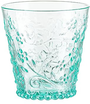 VILLA ITALIA MURIEL - Handgefertigtes Meeres Glas (250 ml,9 cm) Eleganz mit maritimem Charme, Schöne Gläser, Bunte Gläser, Trinkgläser Bunt, Wasserglas, Trinkglas, Kristallgläser - Saftgläser