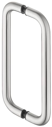 Gedotec Poignée de porte en acier inoxydable pour portes en bois I Poignée de porte d'entrée 319 x 300 mm I 1 pièce I Poignée de porte ronde en acier inoxydable I Montage des deux côtés I D : 19 mm I