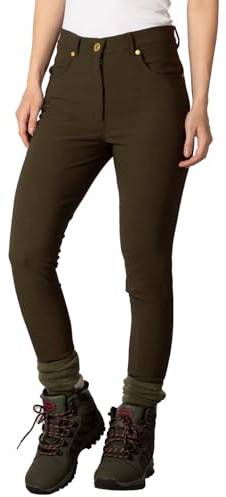 Rydale Ladies Walking Trousers Softshell Water Resistant Women's Hiking Trouser Outdoor Pants 2 Colours (UK, Numeric, 18, Regular, Regular, Military Green)