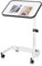 GIANTEX Pflegetisch, höhenverstellbarer Betttisch mit neigbarer Tischplatte & feststellbaren Rädern, mobiler Beistelltisch mit Metallgestell für Kranken- & Pflegebetten, Laptoptisch von 73-93 cm
