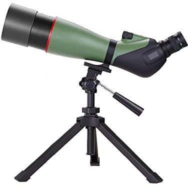 Teleskop 20–60 x 80 HD-Spektiv, wasserdicht, mit Stativ und Tragetasche und Telefonadapter, Teleskop, 45 Grad abgewinkeltes Okular für Zielvogelbeobachtung, Wildtierlandschaft, Mondbeobachtung