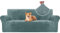 CYCMACO Samt Sofa Überzug 3 Sitzer, Sofabezug Elastische, Couch Überzug Haustier Katze Hunde, Universal Sofa Cover Moderne, Sofahusse Mit Armlehnen, Sofaschoner rutschfest, Grau Blau
