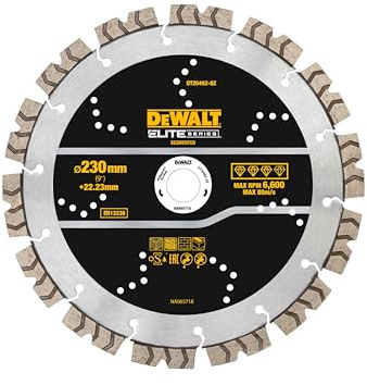 Dewalt ELITE SERIES™ All Purpose Diamond Segmented Wheel 230 x 22.2mm. For demanding jobs, cutting asphalt and green concrete.