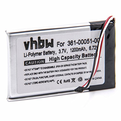 vhbw Akku kompatibel mit Garmin Nüvi 2660, 2669LMT, 2595, 2669, 2660LMT, 2505 GPS Navigation Navi (1200 mAh, 3,7 V, Li-Ion)