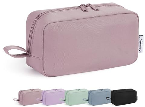 Narwey Kulturtasche Damen Kosmetiktasche Make up Tasche Damen Kulturbeutel Schminktasche Kleine, Makeup Tasche Makeup Bag (Rosa,Groß)