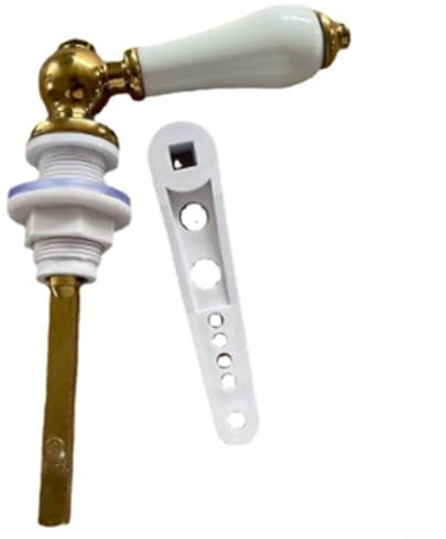 for Traditional Porcelain & Gold Flush Handle for Victorian Style Toilet Cisterns, Plastic Lift Arms