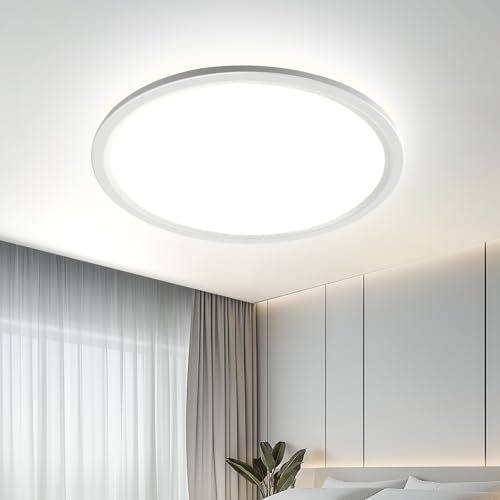 EASY EAGLE Lampara Techo LED 40CM: 4500K Plafon LED Techo Downlight para Salon Cocina Pasillo Baño Sala Dormitorio, 4800LM, Blanco