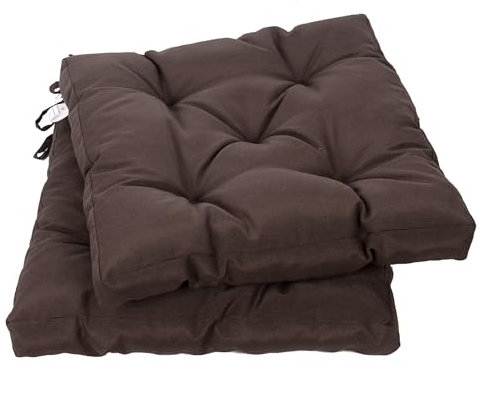 Viste tu hogar Pack 2 Stuhlkissen, 40x40x5 cm, Dreidimensionale Wirkung, 100% Polyester, Ideal für Esszimmer, Terrasse, Wohnzimmer und Restaurant, Farbe Kaffeebraun