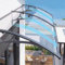 Vordach Haustür,4 Farben Vordach Haustürvordach mit 99% UV-Schutz,vordach Überdachung Haustürvordach,Pultbogenvordach aus Transparent Polycarbonat und Aluminium Rahmen (80x380cm/32 x150,Grey)