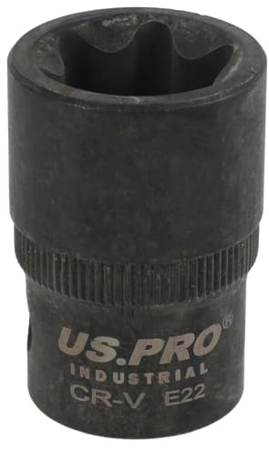 E22 Female Impacted Impact Torx Star E Socket 1/2in Drive Shallow