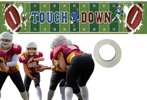 Smileshiney Fußball-Hintergrundbanner, Touchdown-Banner,Touchdown-Banner, Fußballspiel-Hintergrund, Party-Yard-Schild | Helles Fußball-Partyzubehör, Fußball-Themenflaggen für Wände, Bäume, Zäune