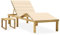 Annlera Sonnenliege Relaxliege aus Holz mit Tisch und Cremeweiß Auflage Wetterfest Gartenmöbel Liegestuhl Klappbare Liegenauflage für Garten Terrasse oder Balkon Ergonomischen Designs 200x70x77 cm