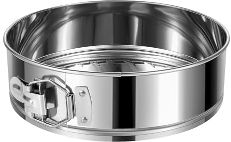 E-Gtong 10-Inch Springform Cake Pan with Removable Bottom, Stainless Steel | Leakproof & Nonstick Cheesecake Pan, Easy Releasing, Dishwasher Safe, Non-Toxic Round Springform Cake Pan for Baking