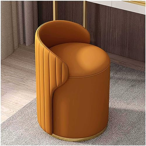 LULUMAIC Eleganter Make-up-Schminkhocker mit Rückenlehne, gepolstertem Ledersitz, ideal für Wohnzimmer, Schlafzimmer oder Schminktisch. Kleiner und stilvoller Esszimmerstuhl