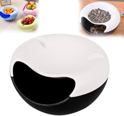 Support de graines de tournesol, bol de graines de tournesol avec stockage de coquille, avec compartiment pour déchets alimentaires, bol de collation de noix séparé, parfait pour les collations