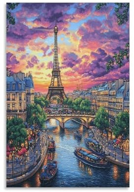 NQHXLRUDC Eiffelturm Wandbild Leinwand Gemälde Wanddekoration Wandposter Kunstdruck Für Bad Schlafzimmer Wanddekoration 20x30inch(50x75cm)