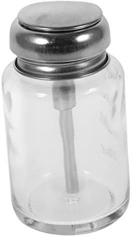Mikinona Push down Pump Bottle Transparente Glasflasche Für Nagellackentferner Makeup-entferner Und Toner Praktischer Pumpspender Für Einfache Anwendung Für Maniküre Und