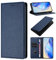 YSONCHAN Étui Cuir Motif Litchi pour TCL 605/TCL 60 SE, Housse de Protection Portefeuille avec Blocage RFID, Magnétique Ultra Puissant. Bleu foncé