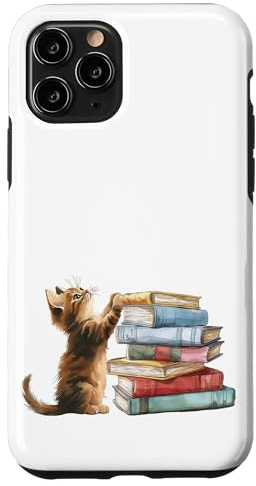Book, cat lover, reading, read books Case for iPhone 11 Pro