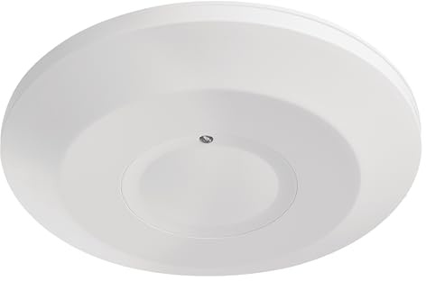 EMOS - Mikrowellen-Bewegungsmelder Aufputz für Innen - Reichweite 8m, Erfassungsbereich 16m/360° - einstellbare Leuchtdauer und Empfindlichkeit 3-2000 Lux - ideale Installationshöhe 2–6 m - Weiß