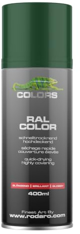 COLORS Sprühlack - 400ml Spraydose - Sprühfarbe für alle Oberflächen, Innen und Aussenbereich, Tolle Deckkraft | RAL6005 - Moosgrün Glanz