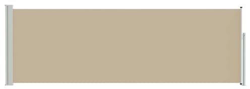 vidaXL Toldo Lateral retráctil Beige 500 x 100 cm Poliéster, Toldo Ajustable para Patio, toldo retráctil Moderno, Refugio de Sol y Pantalla de privacidad Flexible