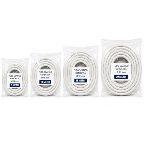 Tubo Scarico Condensa 18 mm per Climatizzatore Flessibile Diverse Lunghezze 5 10 15 20 Metri LEMAG SRL (10MT)