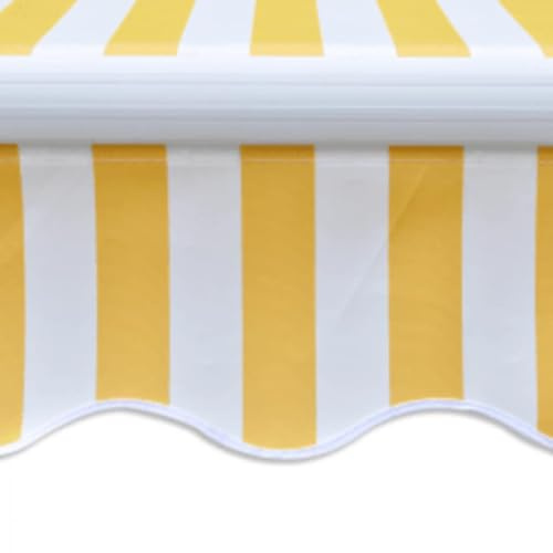 Tenda da sole motorizzata con braccio articolato, 600 cm, giallo/bianco