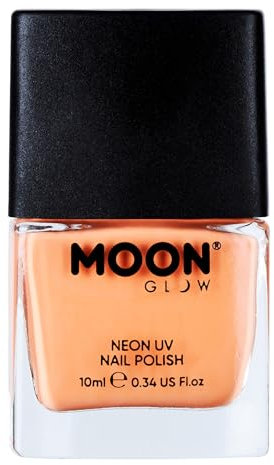 Moon Glow Neon UV-Nagellack, leuchtender Neon-Nagellack, leuchtet unter UV-Strahlung, (Pastellorange, 10 ml (1 Stück))
